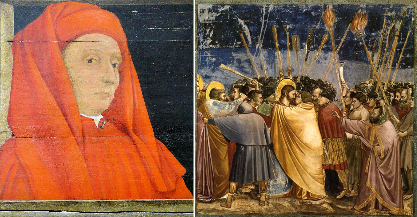 800px Giotto Tableau representant cinq maitres de la Renaissance florentine debut XVIe siecle