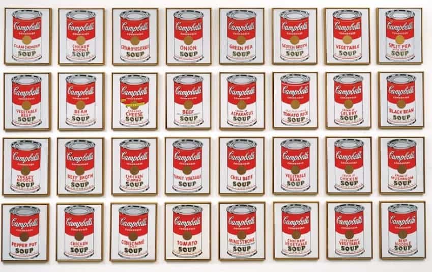 Andy Warhol Campbells Sup Cans 1962 synthetic polymer paint on canvas 51×41 courtesy of Museum of Modern Art