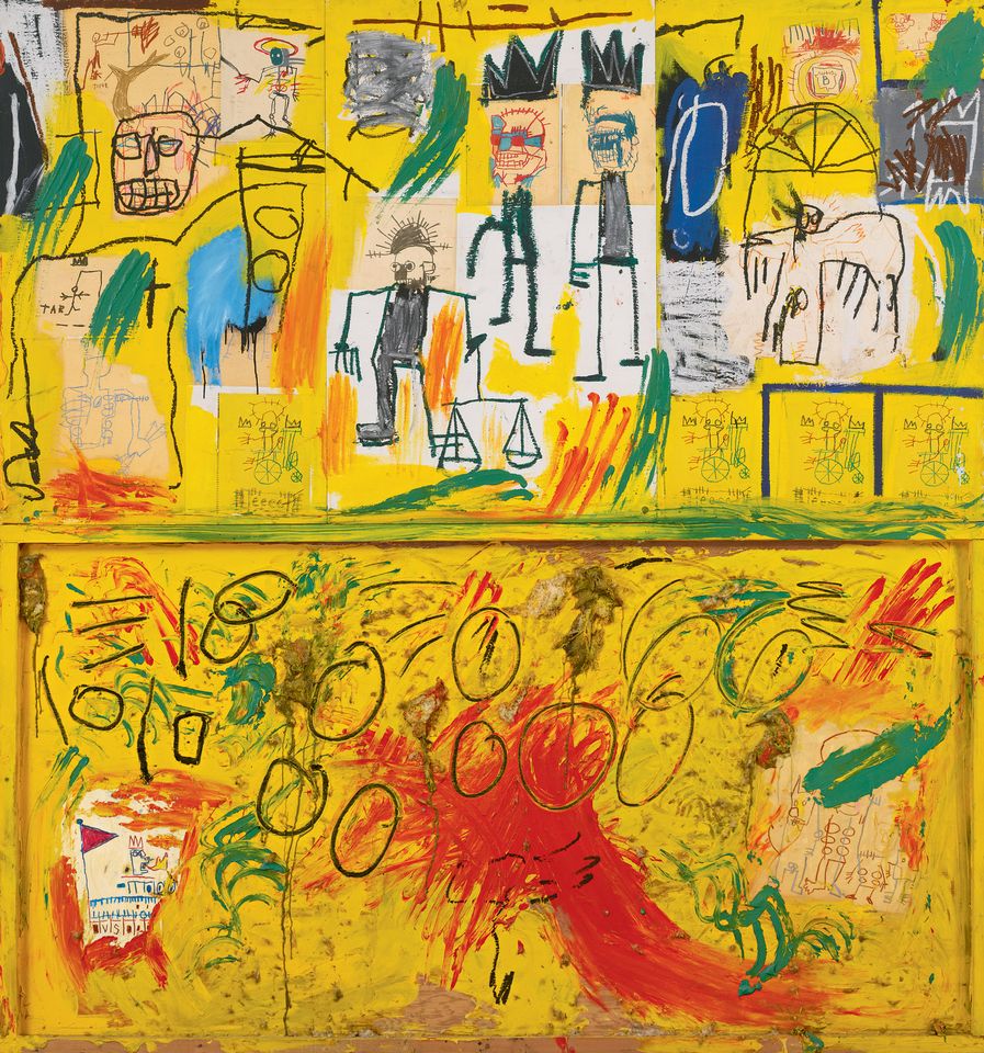 BASQUAT Untitled Yellow Tar and Feathers 1982 theartnewspaper