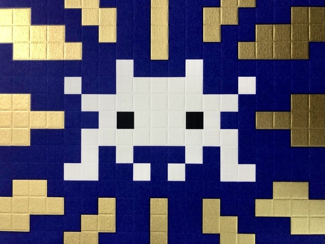 INVADER sunset blue gold blacklinegallery