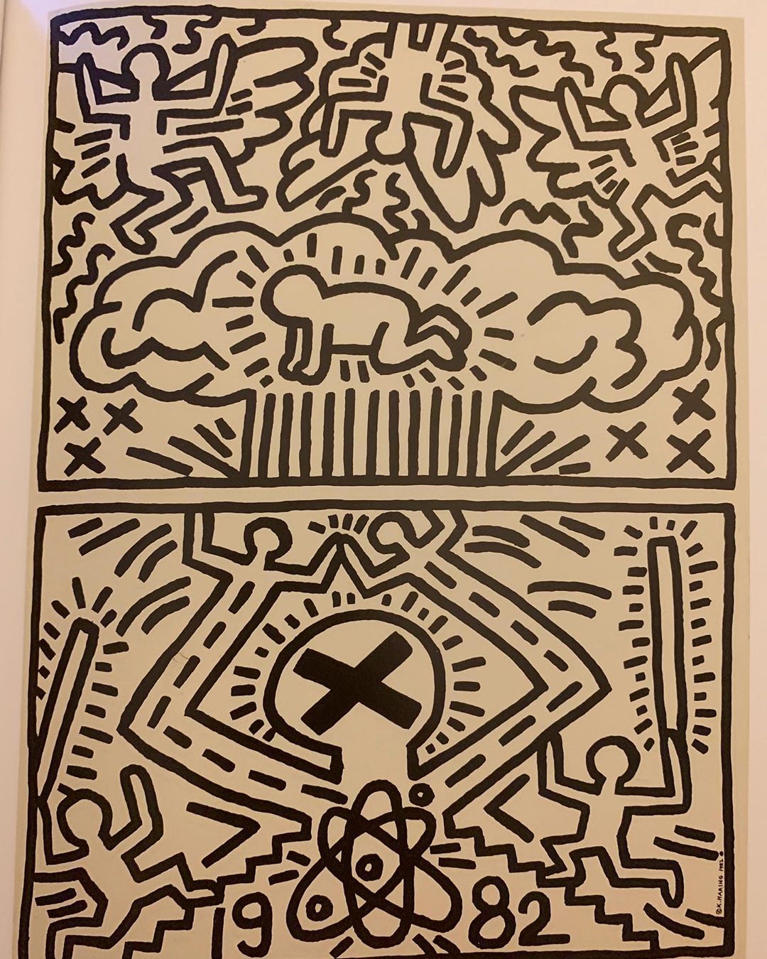 Keith Haring Anti Nuclear Rally poster 1982 B1lCM WHUAT