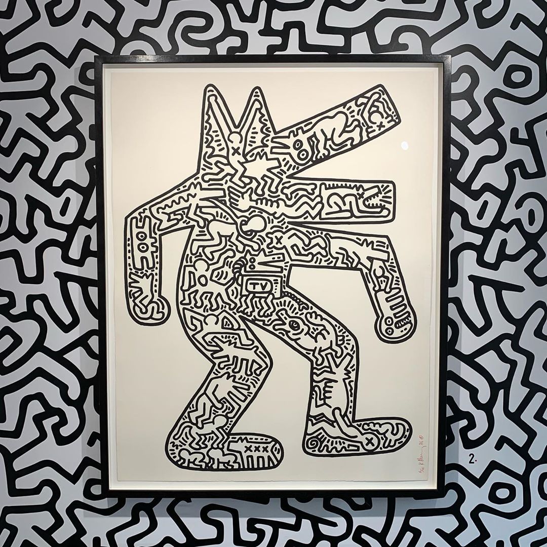 Keith Haring Dog 1985 B0AfcdLnnWD