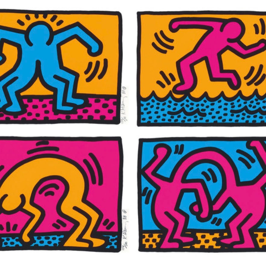 Keith Haring Pop Shop Quad II 1988 B0Nlmu2ngvw