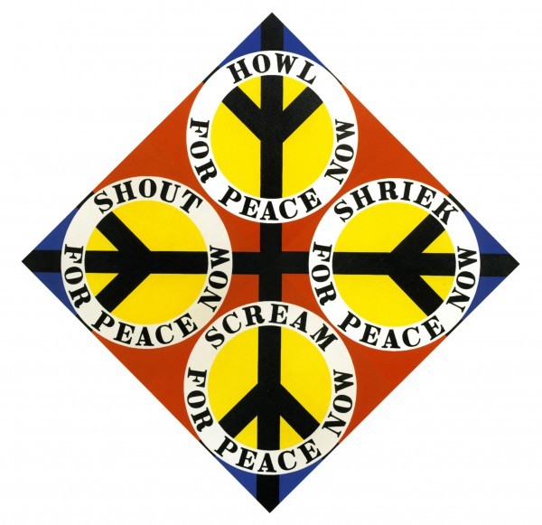 Robert Indiana Four Diamons Peace bench