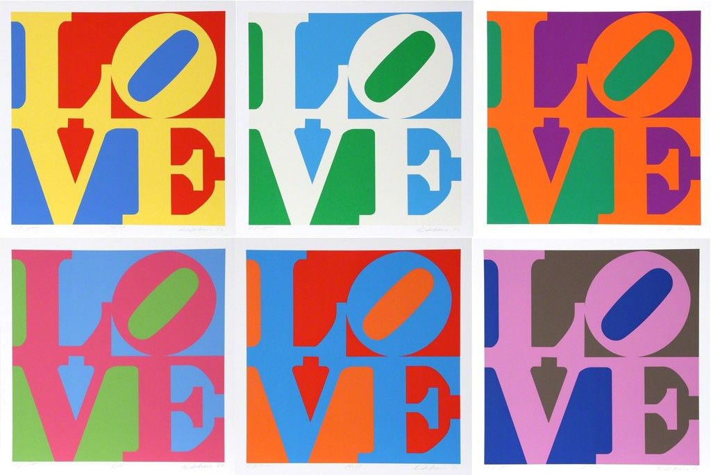 Robert Indiana Garden Of Love Suite of Six 1982 pinterest 541980136398685971