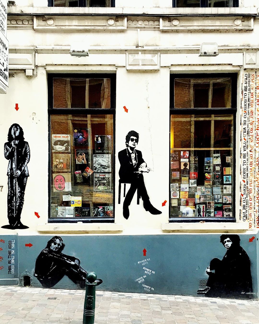 jeff aerosol brussel bruxelles Jim Morrison John Lennon Bob Dylan and Jimi Hendrix ata music shop B3bcP hHryM