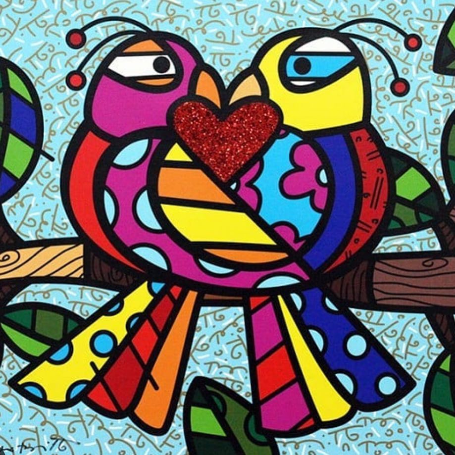 romero britto Love Birds h BiCXZXEniBs