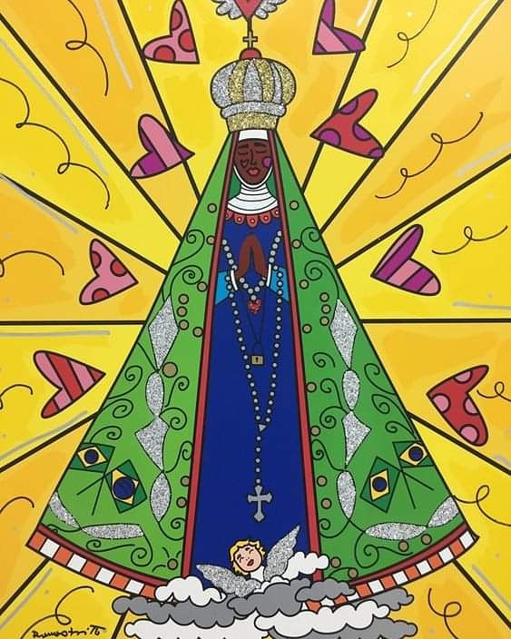 romero britto Our Lady Patron Saint Of Brazil B3ccM7Fg8BM