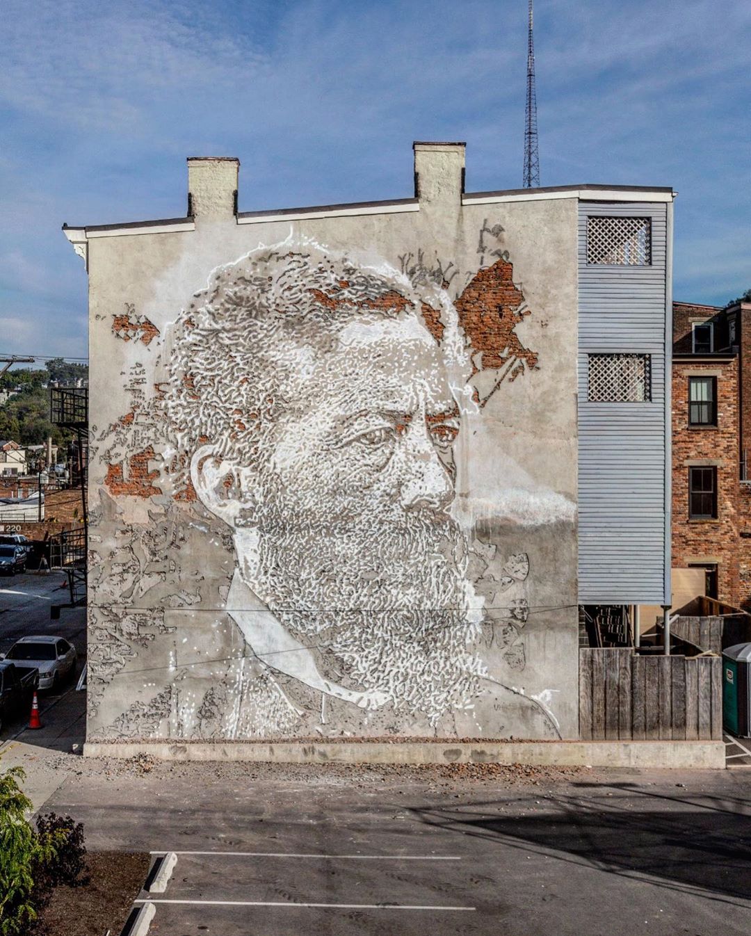 vhils Portrait of John Mercer Langston Cincinnati 2019 2152410418507754839