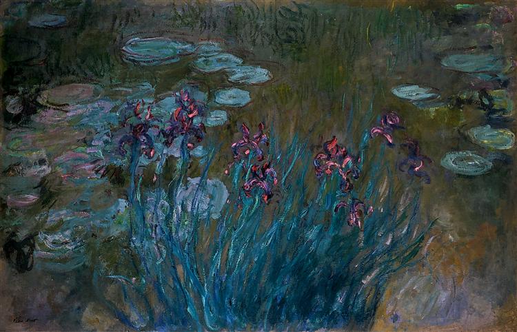 Claude Monet Irises and Water Lilies 1914 1917 qimicodicto.tumblr