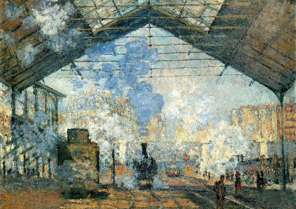 Claude Monet Saint Lazare train station in Paris 1877 karitomerce