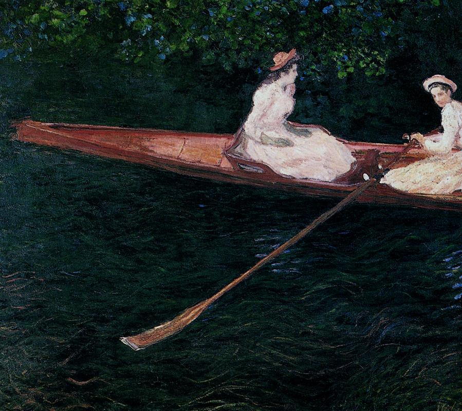 Claude Monet The Pink Skiff Boating on the Ept 1887 1st art