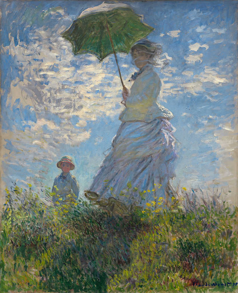 Claude Monet woman with a parasol madame monet and her son 1875 artsandculture