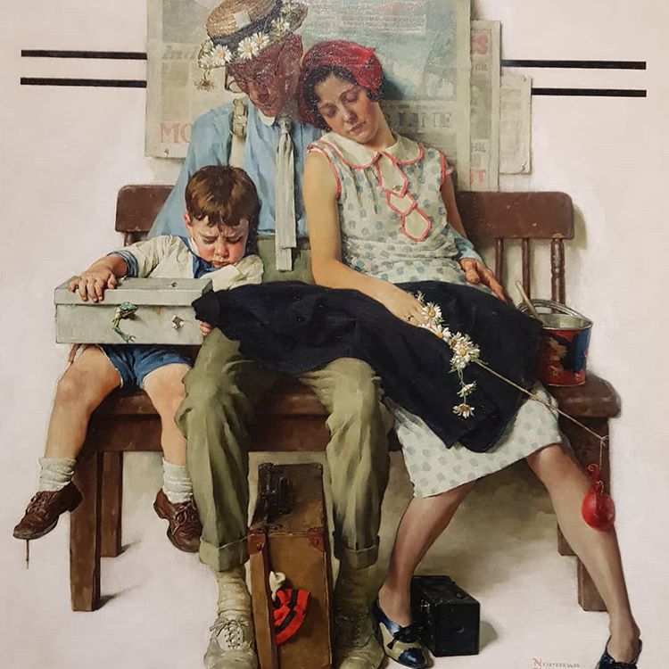 NormanRockwell Family home from Vacation 1930 stalkfest