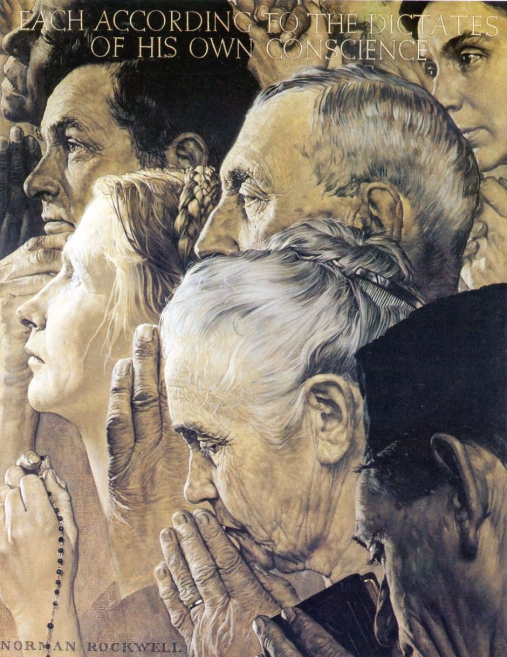 NormanRockwell Freedom of Worship 1943 thewackytacky