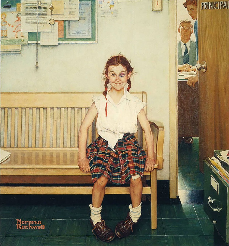 NormanRockwell Girl With Black Eye 1953 blood5