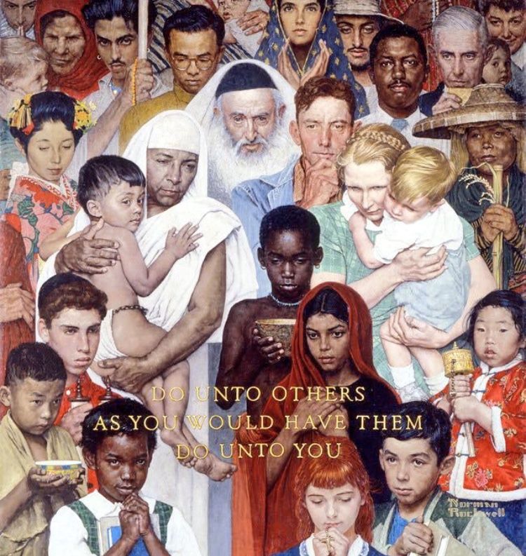 NormanRockwell The Golden Rule 1961 fellow travelers