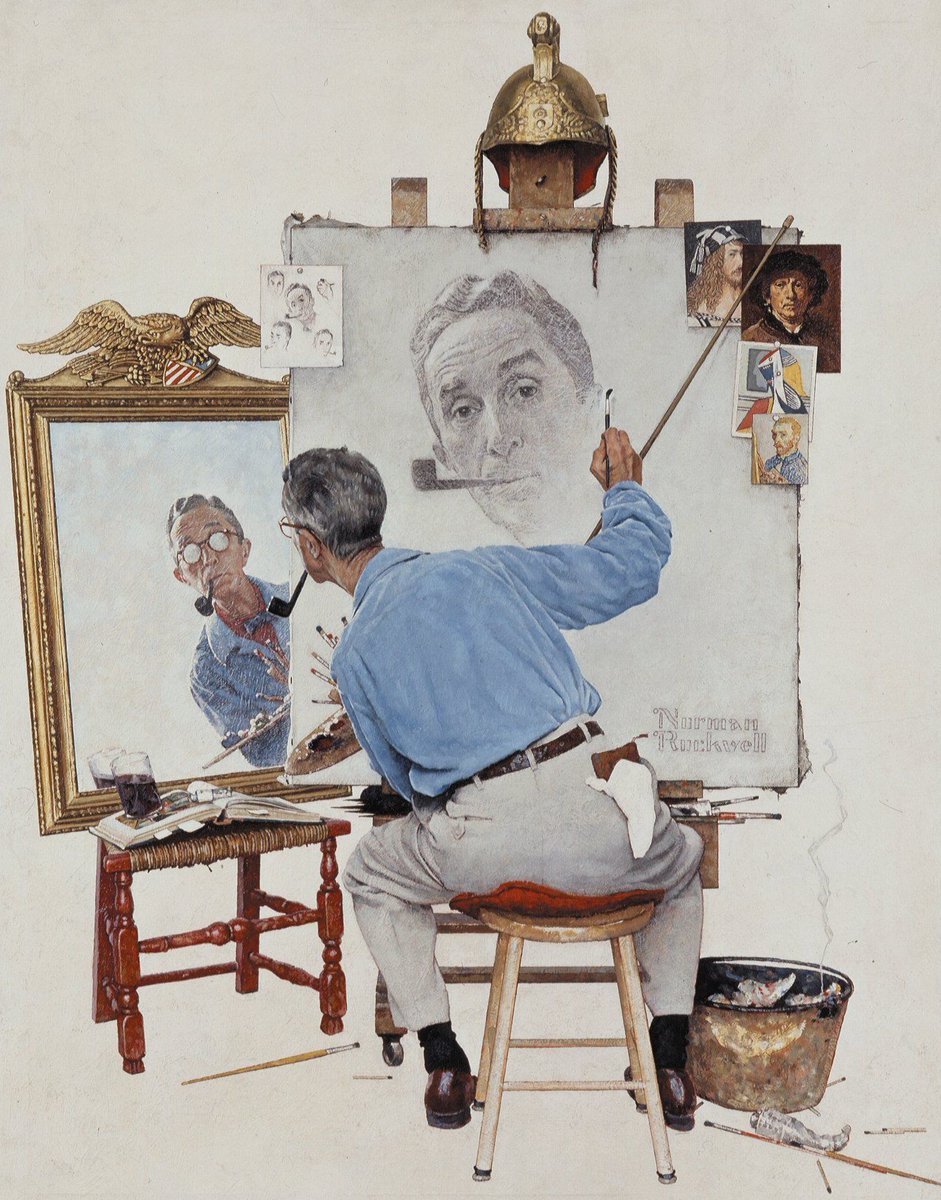 NormanRockwell Triple Self Portrait 1960 clevescene