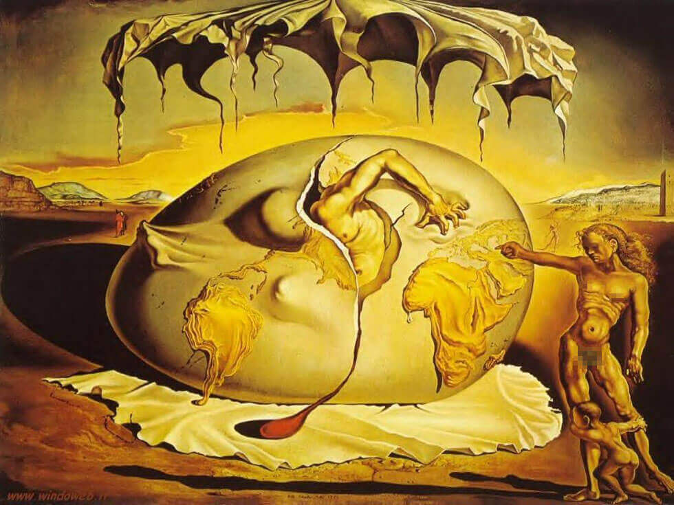 dali Geopoliticus child watching the birth of the new man 1943 oamenicasobolani