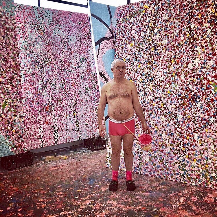 damien hirst Painting The Cherry Blossoms 2018