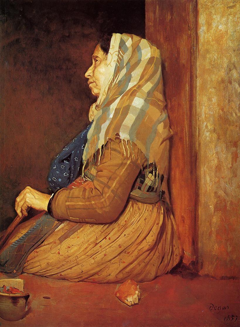 edgar degas A Roman Beggar Woman 1857 benjamin2121