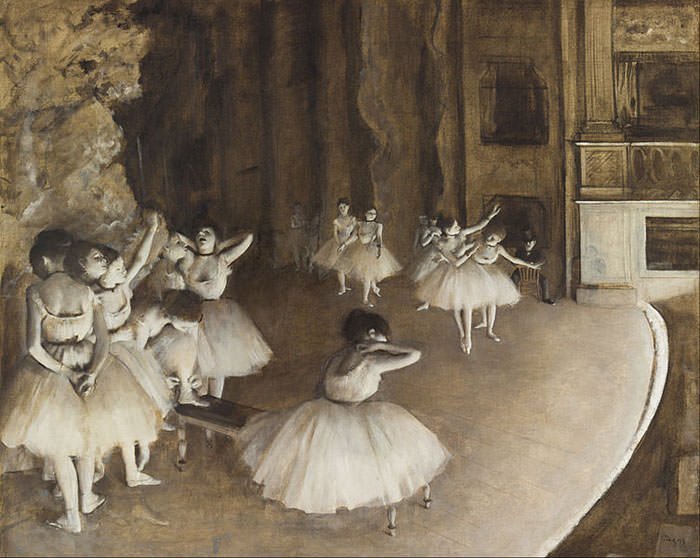 edgar degas Ballet Rehearsal on Stage 1874 italianopera