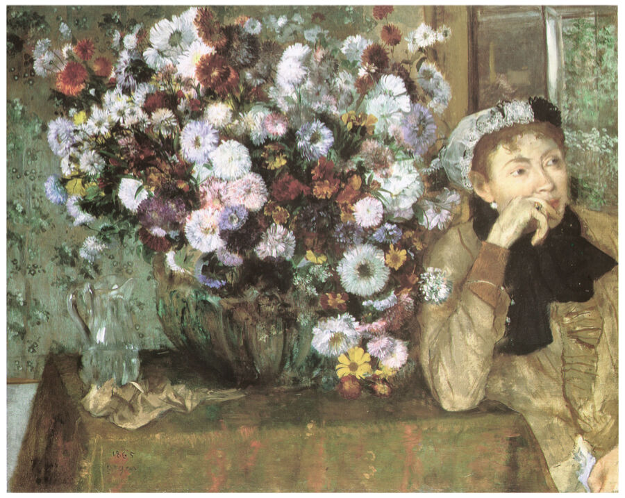 edgar degas Woman with Chrysanthemums 1865 lamitaddelcamino