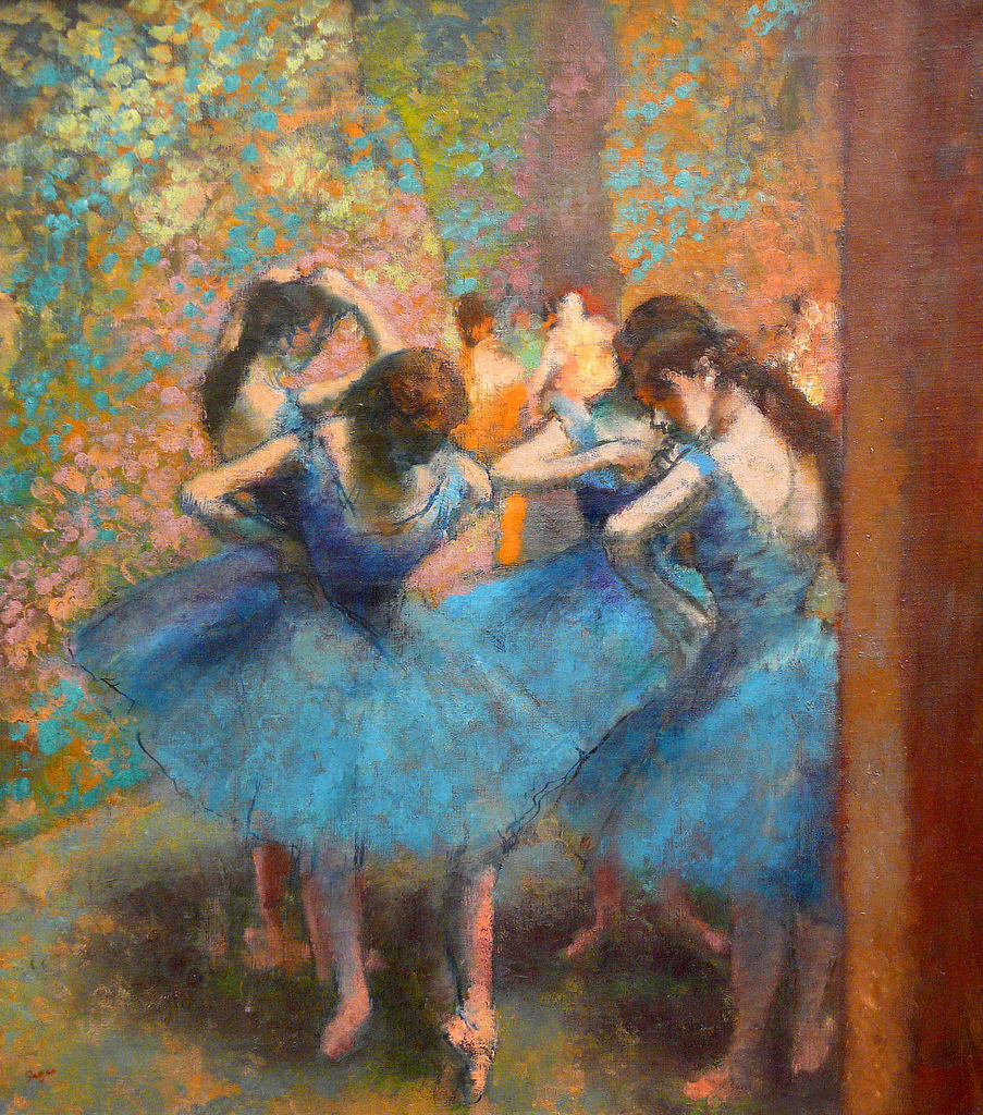 edgar degas dancers in blue 1895 russlink art