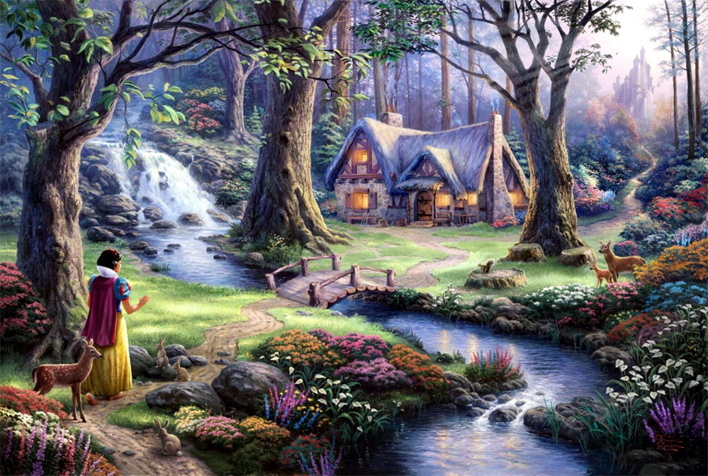 kinkade Snow White Discovers the Cottage 2008 artlanduk