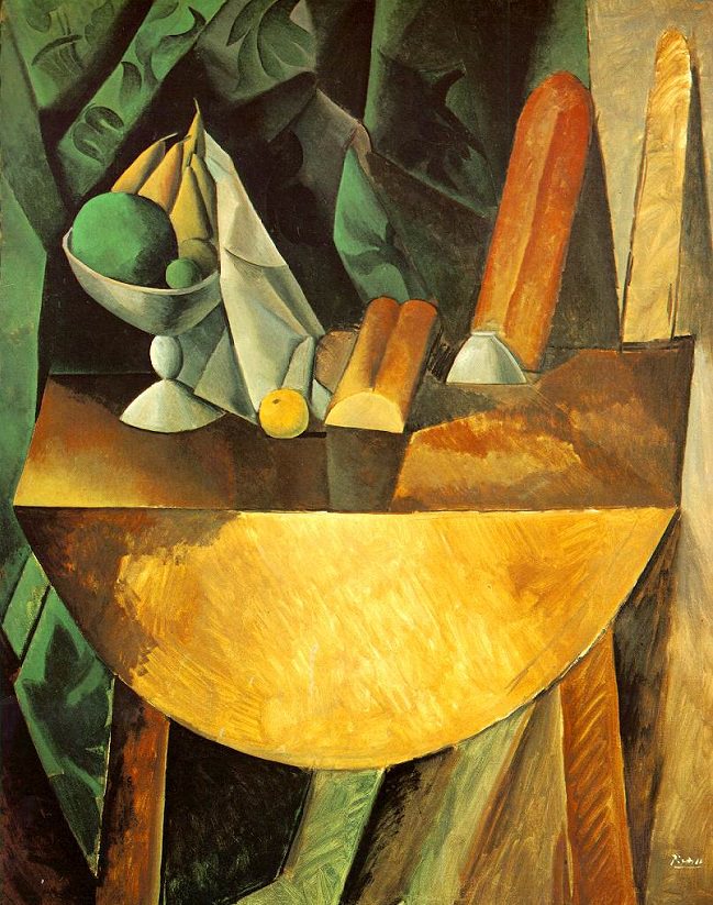 picaso Bread and Fruit Dish on a Table 1909 framingpainting