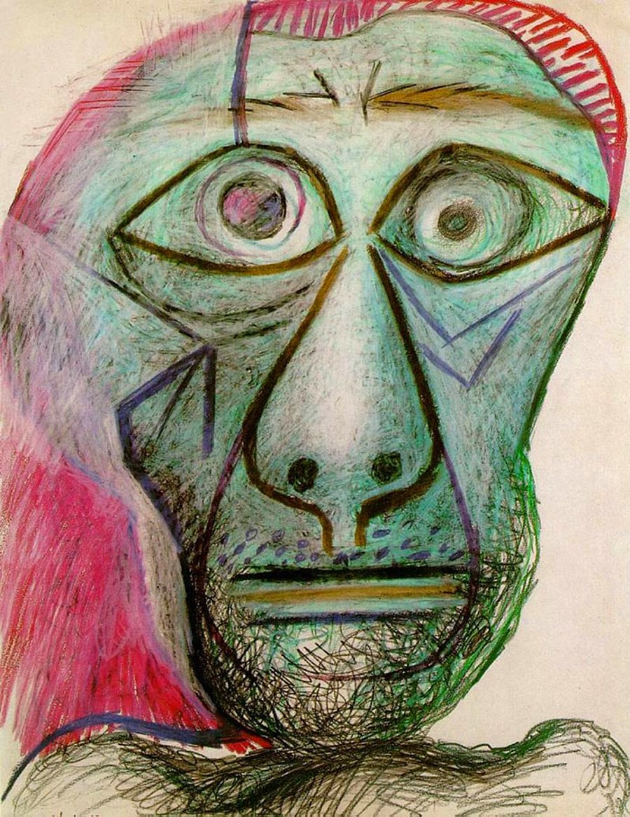 picaso Self POrttrait Facing Death 1972 volzicht