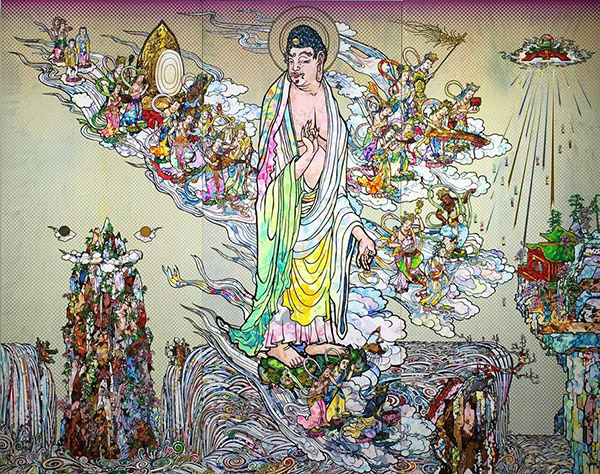 takashi AMITĀBHA BUDDHA DESCENDS LOOKING OVER HIS SHOULDER 2015 yellowmenace