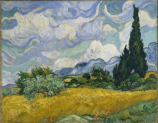 van gogh Wheat Field with Cypresses 1889 deartibus