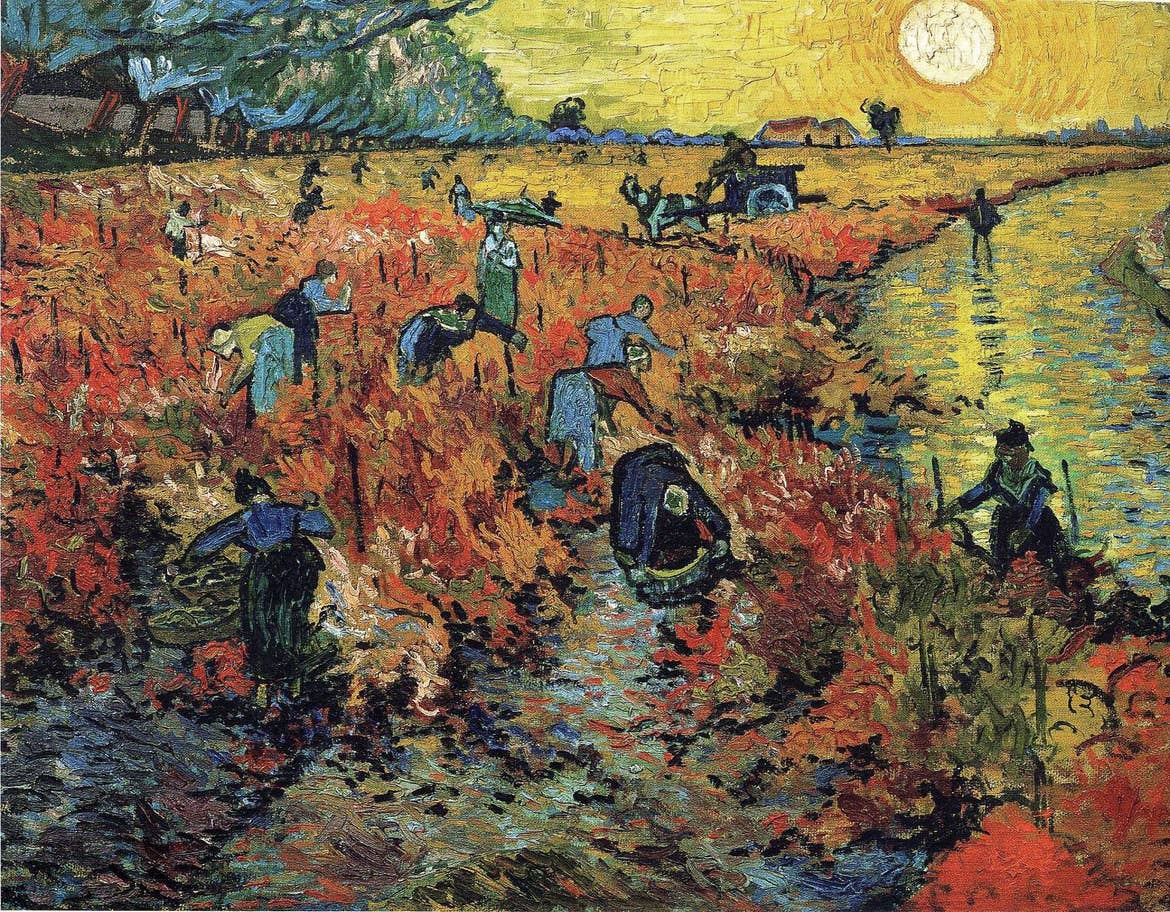 van gogh the Red Vineyard 1888 winedummy