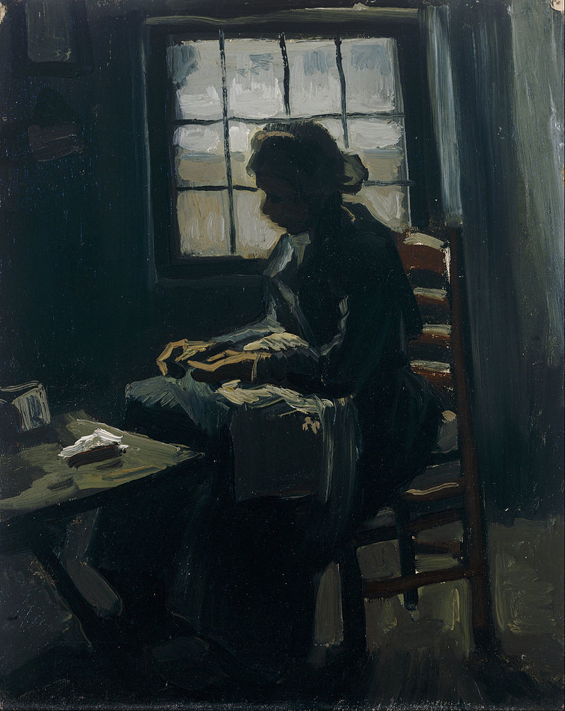 van goghself woman sewing 1885 myartprints