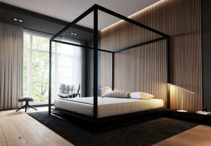 Spacious and Open Bedroom with Canopy Bed