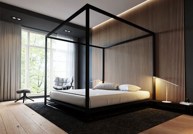 Spacious and Open Bedroom with Canopy Bed